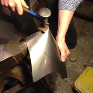 Jeffrey has already welded the cone.  Aurora has already ground down the weld.