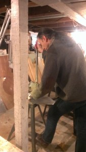 That's me, using the shear, which I loved.  Jeffrey says they had these in the Middle Ages.