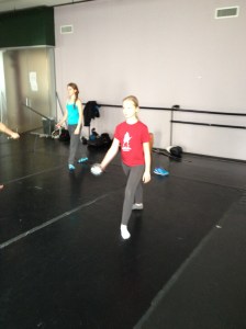 Some students, trying a Bolognese posture... well, a modern ballet posture, too, it turns out.