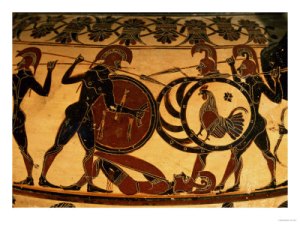 81947~Detail-of-a-Corinthian-Vase-Showing-a-Hoplite-Battle-circa-600-BC-Posters